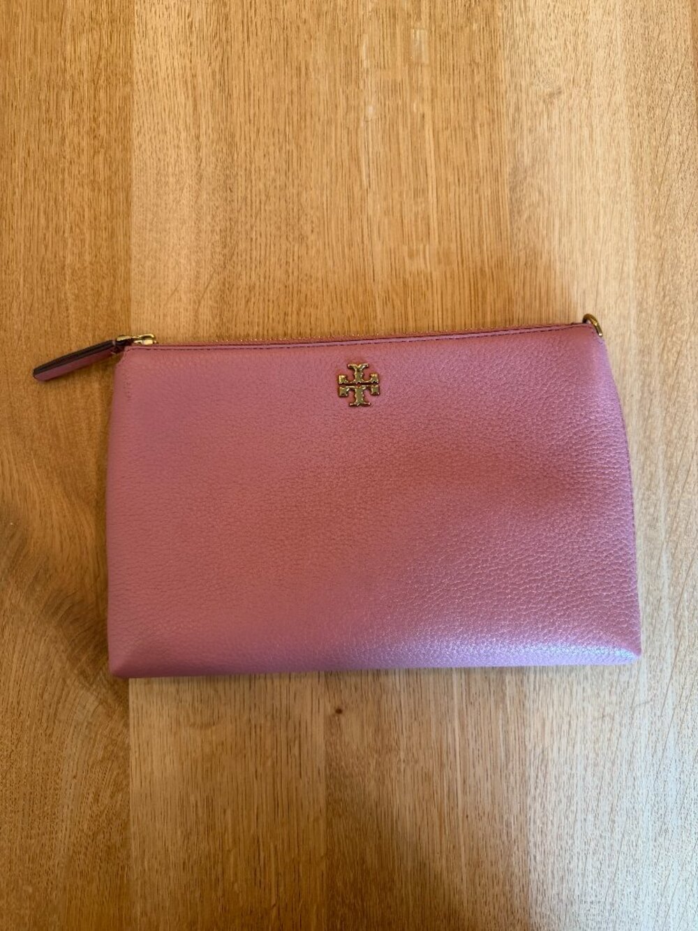 Tory Burch Mercer Pebbled Leather Crossbody Bag Pink Gold